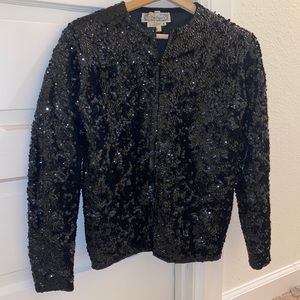 Vintage Sequin Bomber Style Jacket